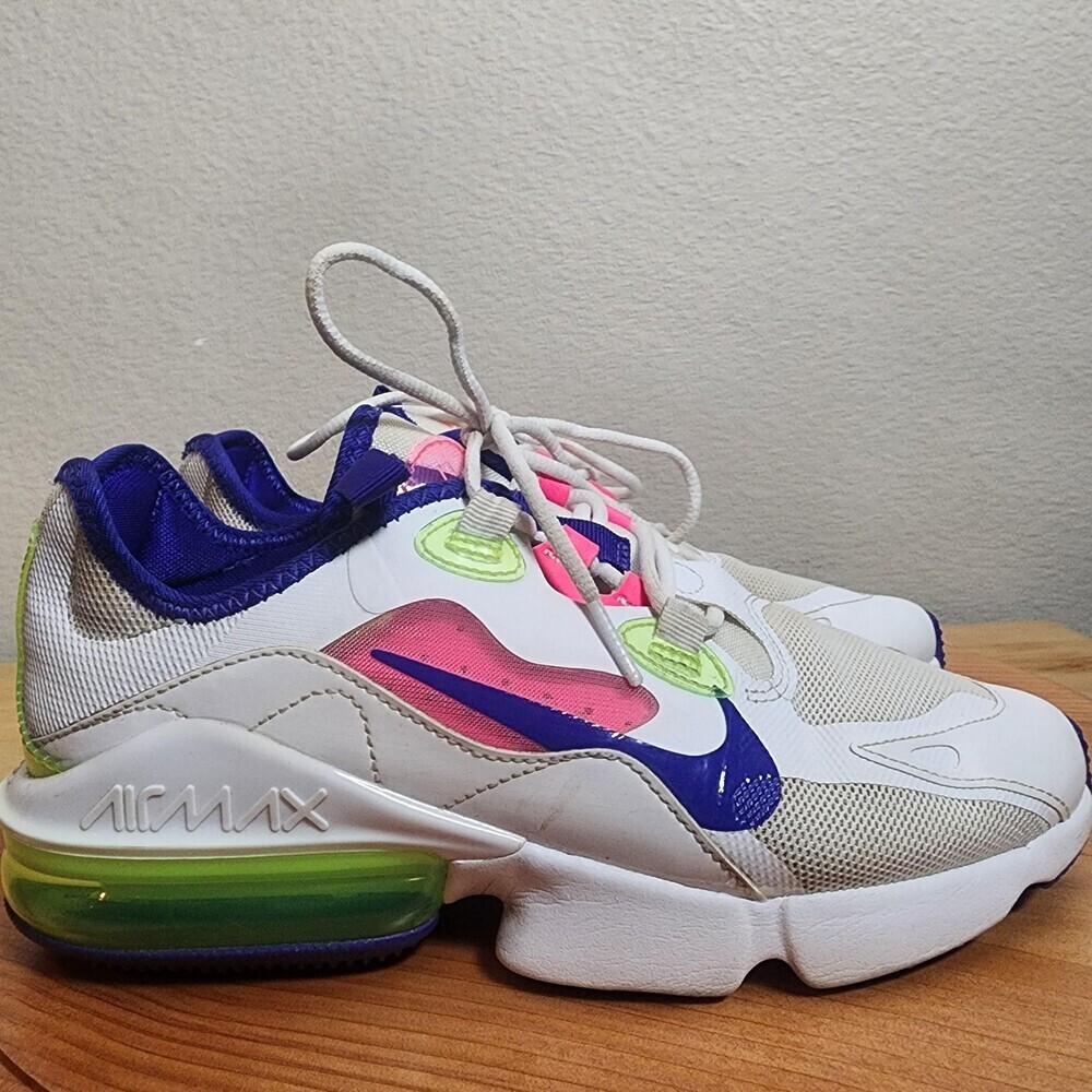 Nike Air Max Shoes Womens Size 7 US White Multicolor Neon Running CZ0436-100